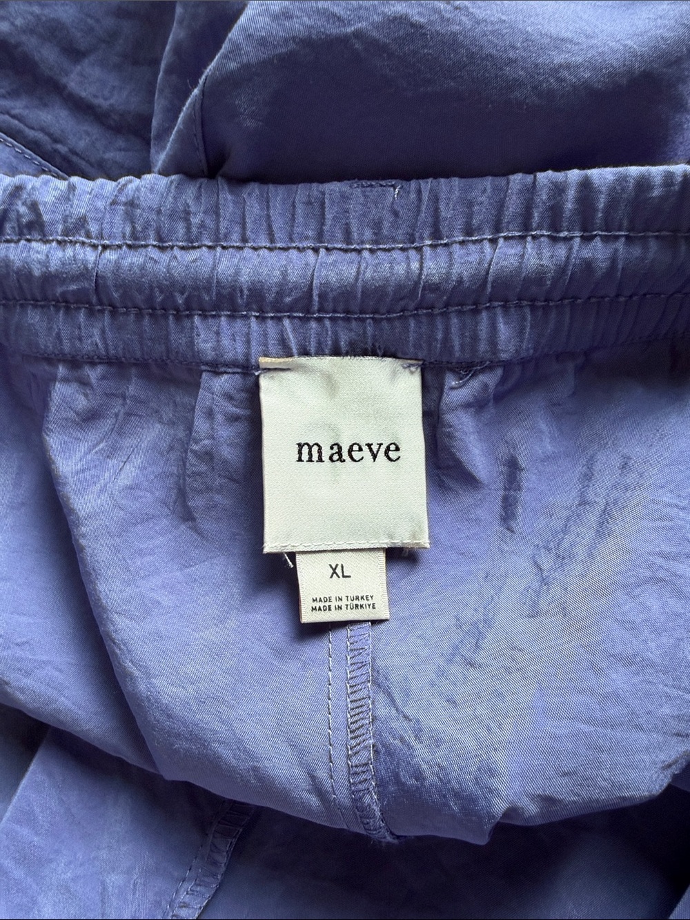 Anthropologie Maeve Seamed Wide Leg Track Pants Purple Pockets Sz XL - Picture 10 of 12